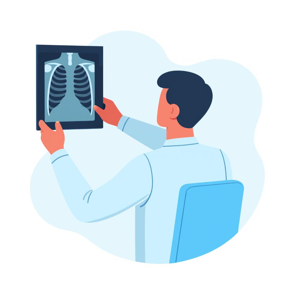Doctor analyzing X-ray